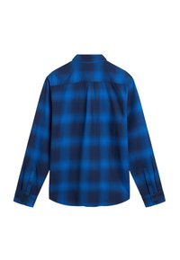Camicia a maniche lunghe a quadri con un motivo a check blu e navy, con polsini abbottonati e un dettaglio sullo yoke sul retro. Realizzata in tessuto morbido.