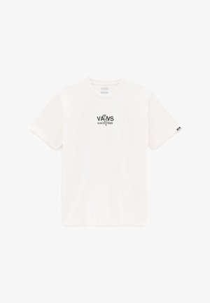 Witte katoenen t-shirt met korte mouwen, voorzien van een zwart grafisch logo "VANS SINCE 1966" op de borst en een klein merklabel aan de zijkant.