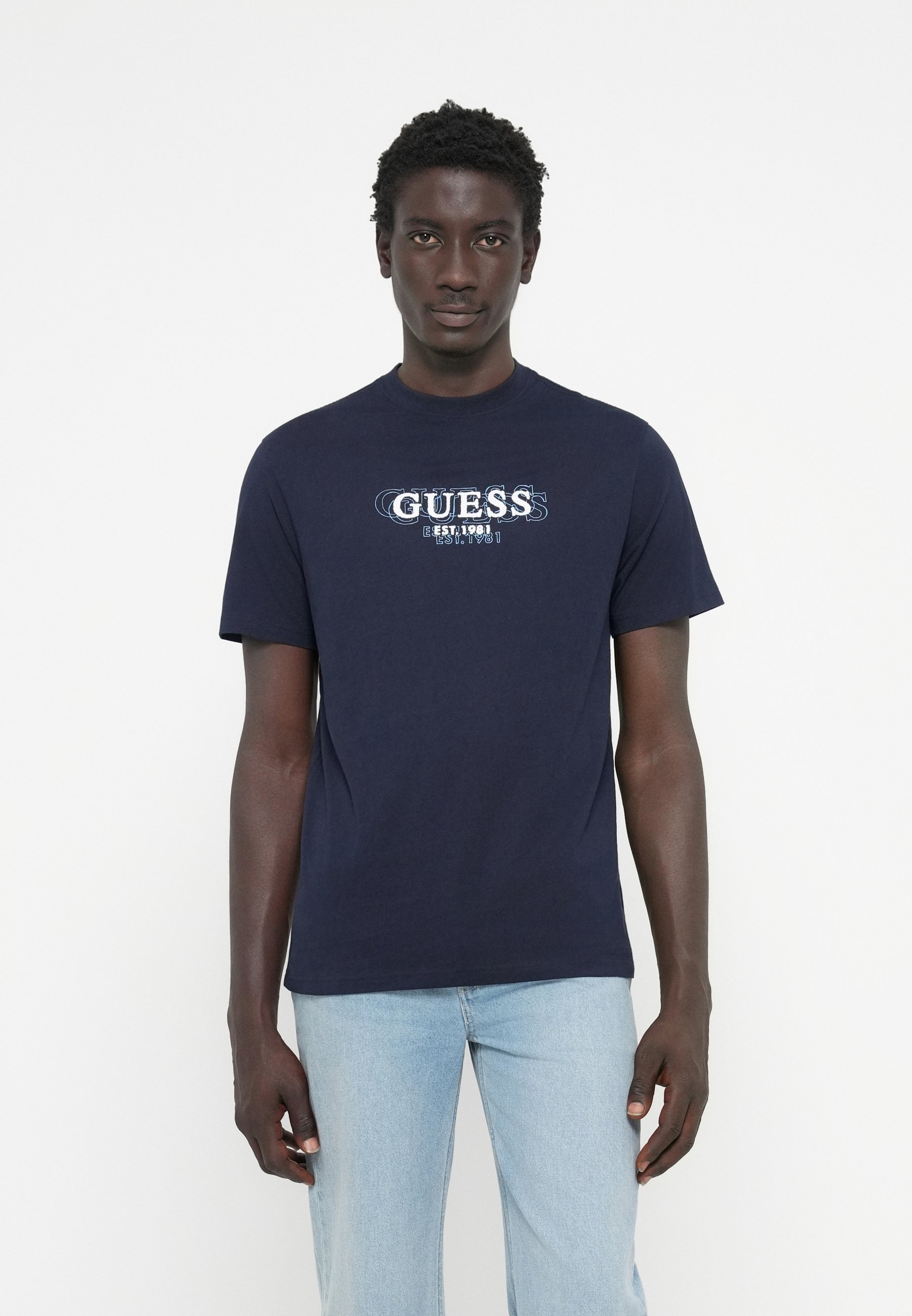 GUESS Herren T-Shirt Eco Alino – Rundhals, Basic, Lässiges Baumwollshirt