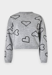ONLHAPPIE HEART O NECK - Pullover - light grey