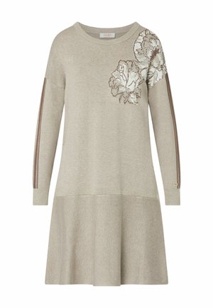 LIU JO, LIU JO SHORT JACQUARD KNIT DRESS - Φόρεμα-πουλόβερ - sand