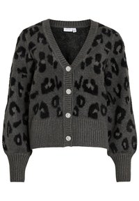 VILAO V NECK LEO - Cardigan - medium grey melange