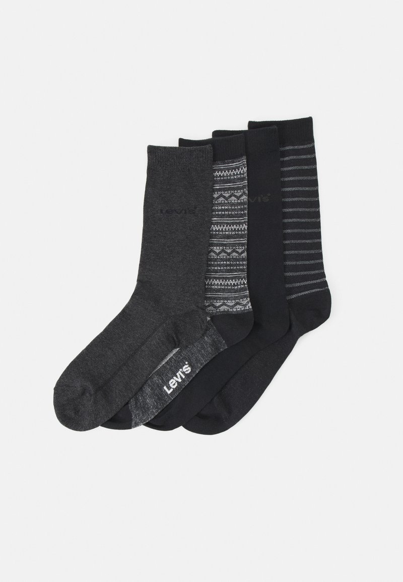 Levi's® GIFTBOX REG CUT DENIM FAIR ISLE 4 PACK - Calze - black