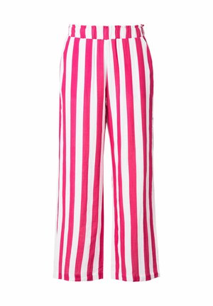 Studio Untold WIDE LEGS STREIFEN ELASTIKBUND - Stoffhose - pink