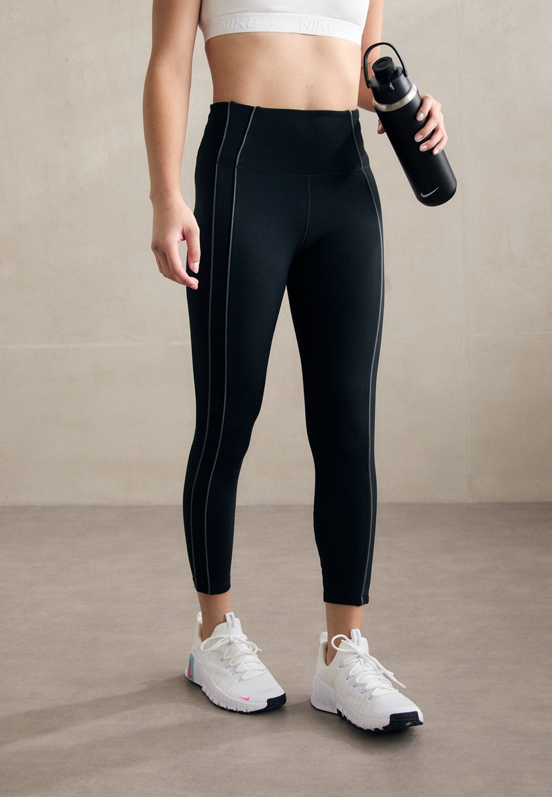 Nike Performance ONE 7/8 TRIM - Leggingek - black/iron grey