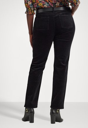 STRETCH CORDUROY STRAIGHT TROUSER - Pantaloni - black