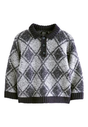 REGULAR FIT KNITTED POLO  - Polokošeľa - navy blue argyle