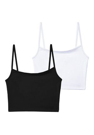 Stradivarius 2-PACK OF STRAPPY CROP  - Linne - black