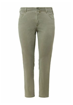 s.Oliver MID RISE - Jeans Tapered Fit - salbeigrün