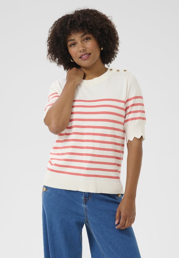 CRVILLEA - Print T-shirt - eggnog porcelain rose stripe