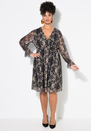 MIT ALLOVERDRUCK LANGARM - Freizeitkleid - black