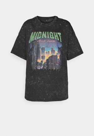 ONLY, ONLLUCCA LIFE NIGHT TOP BOX  - T-Shirt print - black print/midnight good
