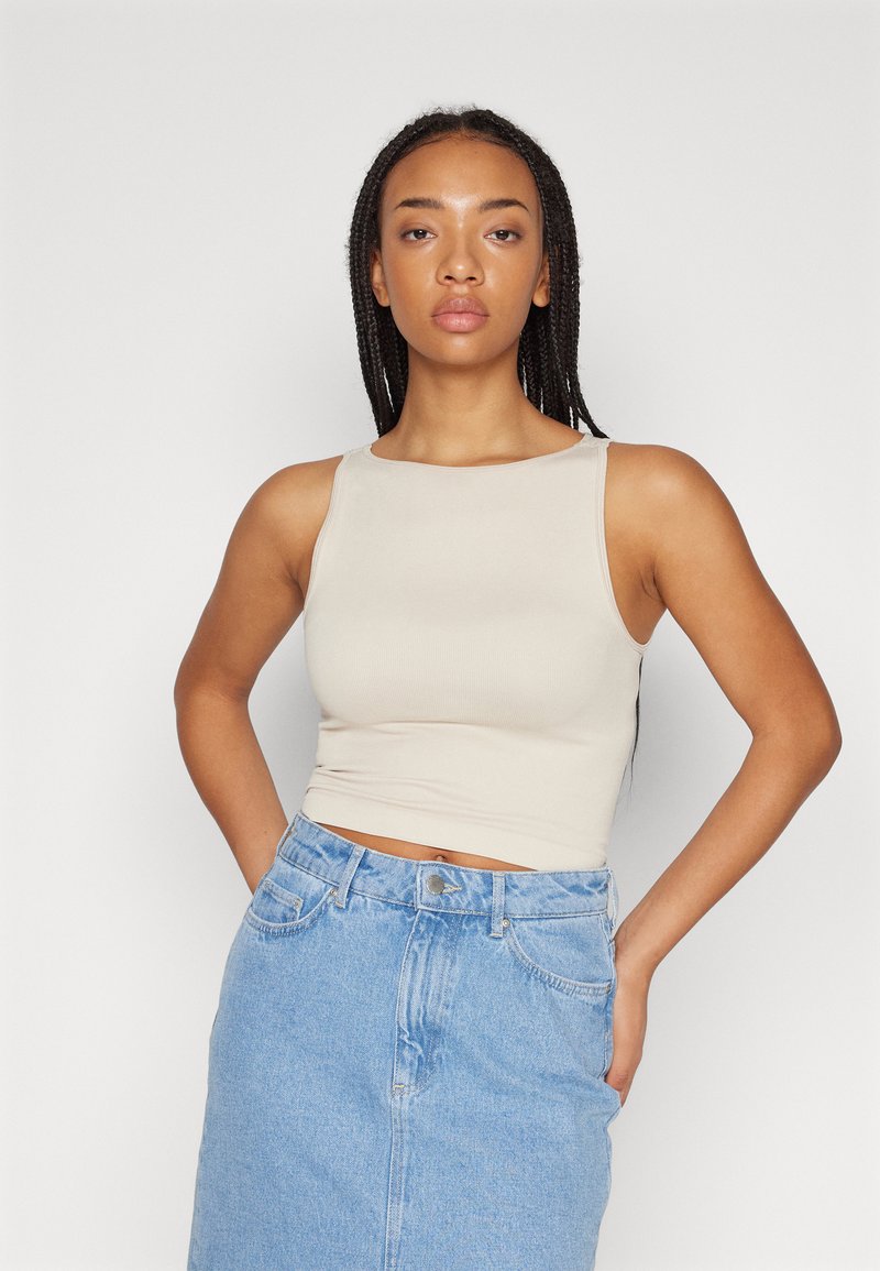 BDG Urban Outfitters - SLASH NECK TANK - Viršus - beige (as sample), Padidinti