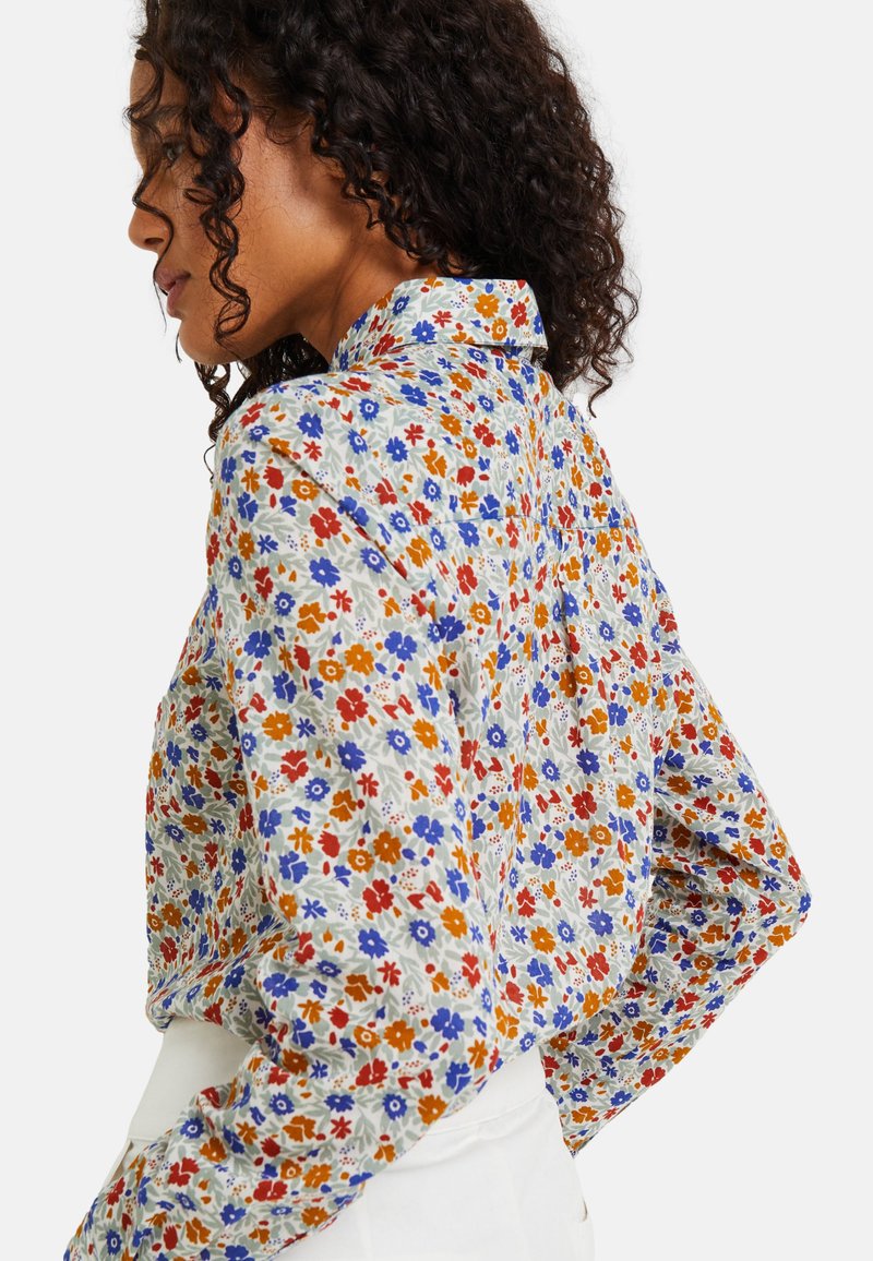 Chemisier NEXT Fille 5 Ans – Gris Viscose Floral – Manches Longues – Très Bon état