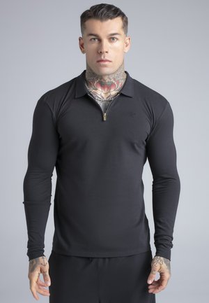SIKSILK, LS ZIP  - Poloshirt - black