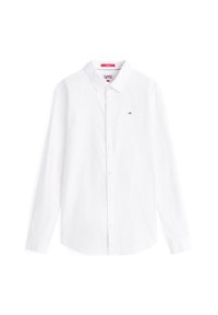 Camicia bianca a maniche lunghe con bottoni, realizzata in cotone. Presenta un colletto classico, bottoni frontali e un piccolo logo ricamato sul petto sinistro.