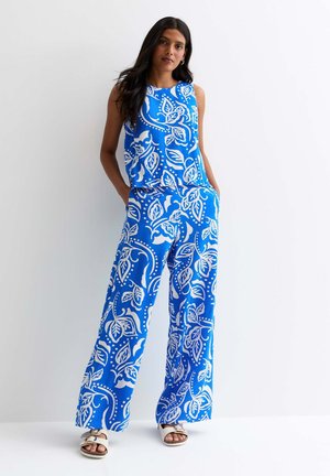 New Look LEAF WIDE  - Tygbyxor - blue pattern