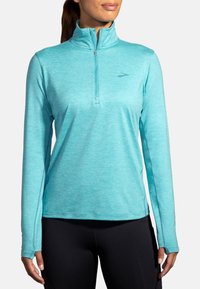 Brooks DASH 1/2 ZIP 2.0 - Pikkade varrukatega topp - htr aqua