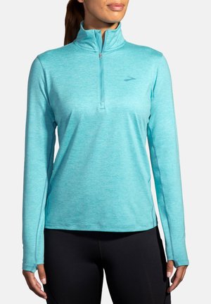 Brooks DASH 1/2 ZIP 2.0 - Maglietta a manica lunga - htr aqua