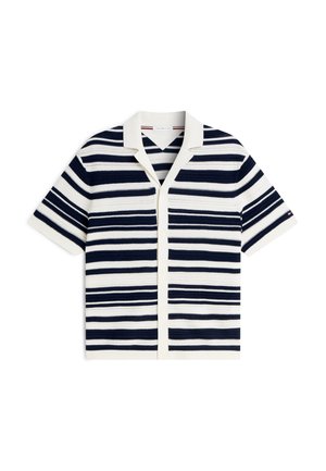 Tommy Hilfiger, BRETON NAUTICAL HERITAGE - Košeľa - ivory petal/carbon navy
