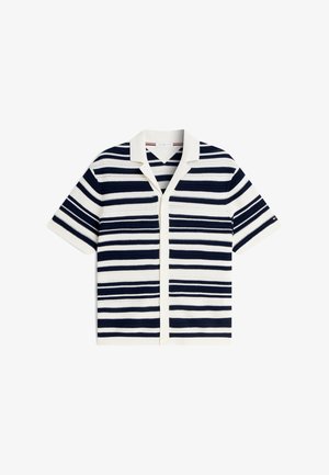 Tommy Hilfiger, BRETON NAUTICAL HERITAGE - Košeľa - ivory petal/carbon navy