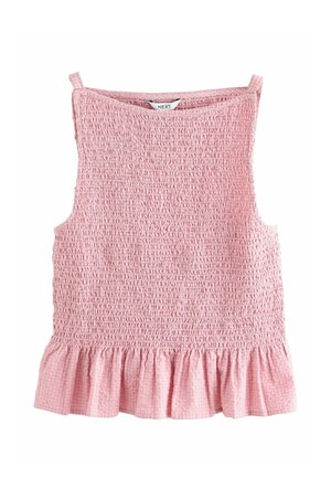 REGULAR FIT - SHIRRED PEPLUM - Bluse - pink white