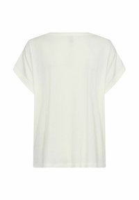 Hvid, kortærmet t-shirt lavet af ribbet stof, med en løs pasform og et enkelt design uden synlige logoer eller udsmykninger.