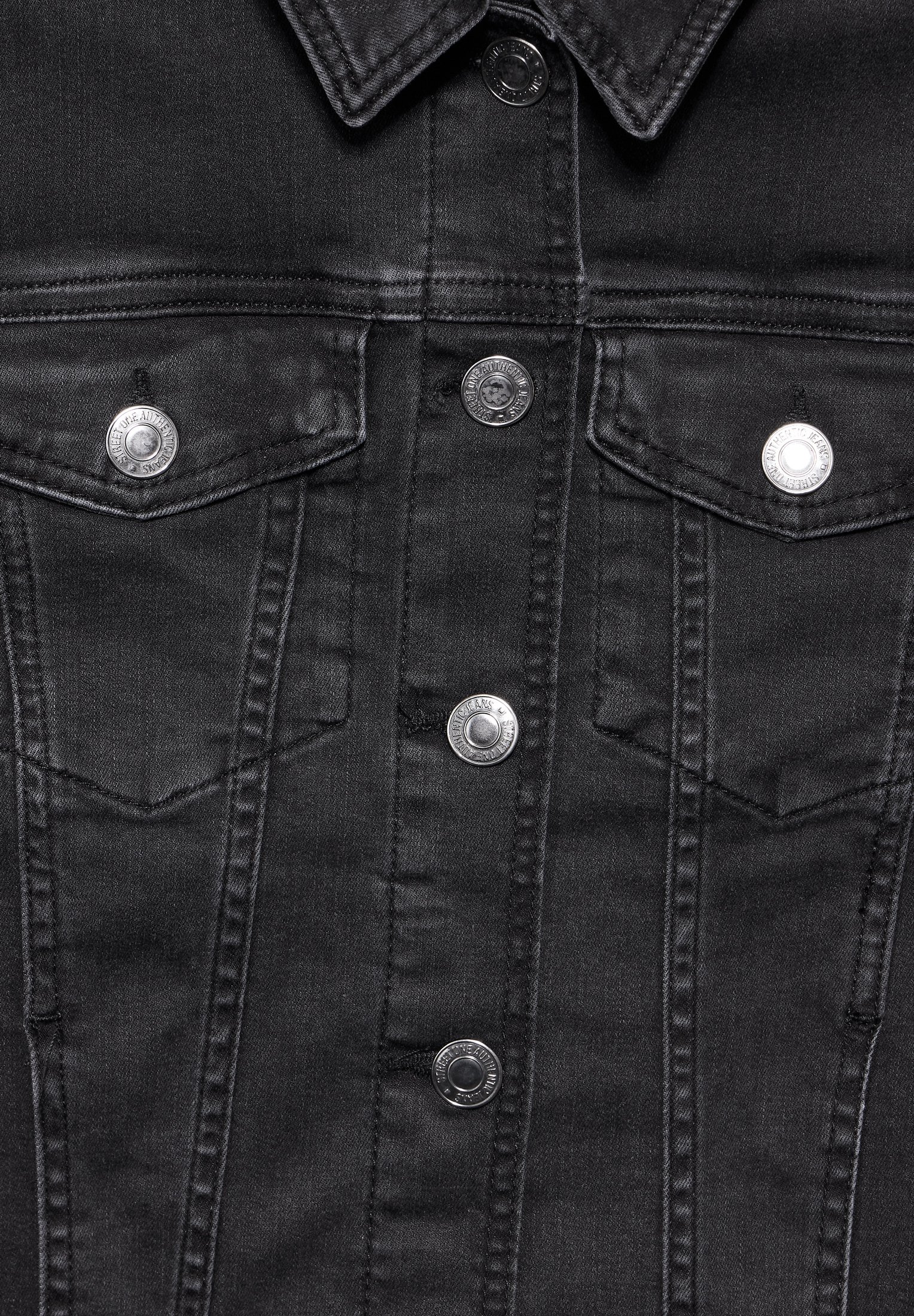 Street One IM WASHED-LOOK - Denim jacket - schwarz/black denim