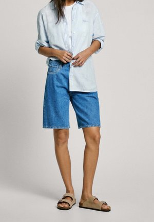 Farkkushortsit - grey denim