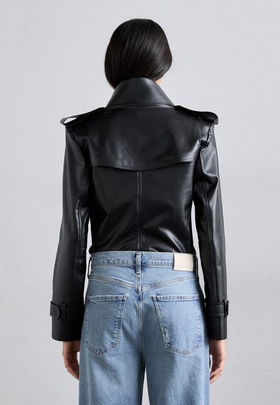 Norma Kamali DOUBLE BREASTED TRENCH BODYSUIT - Blūze - black