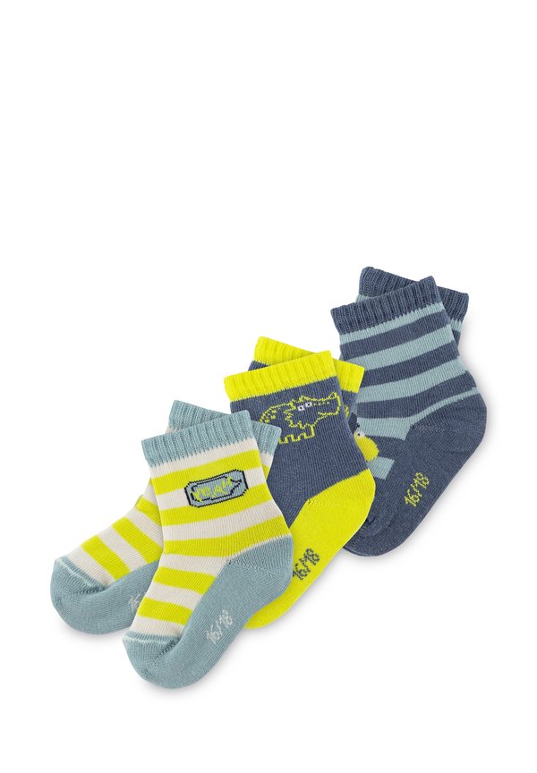 SET 3ER SPORTY DINO - Socken - blau gelb