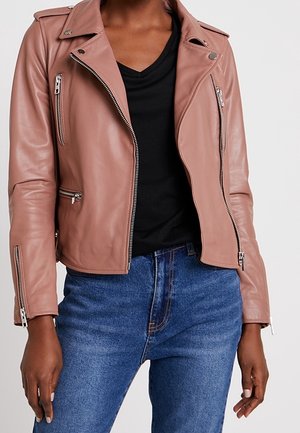 Leren jas - light pink