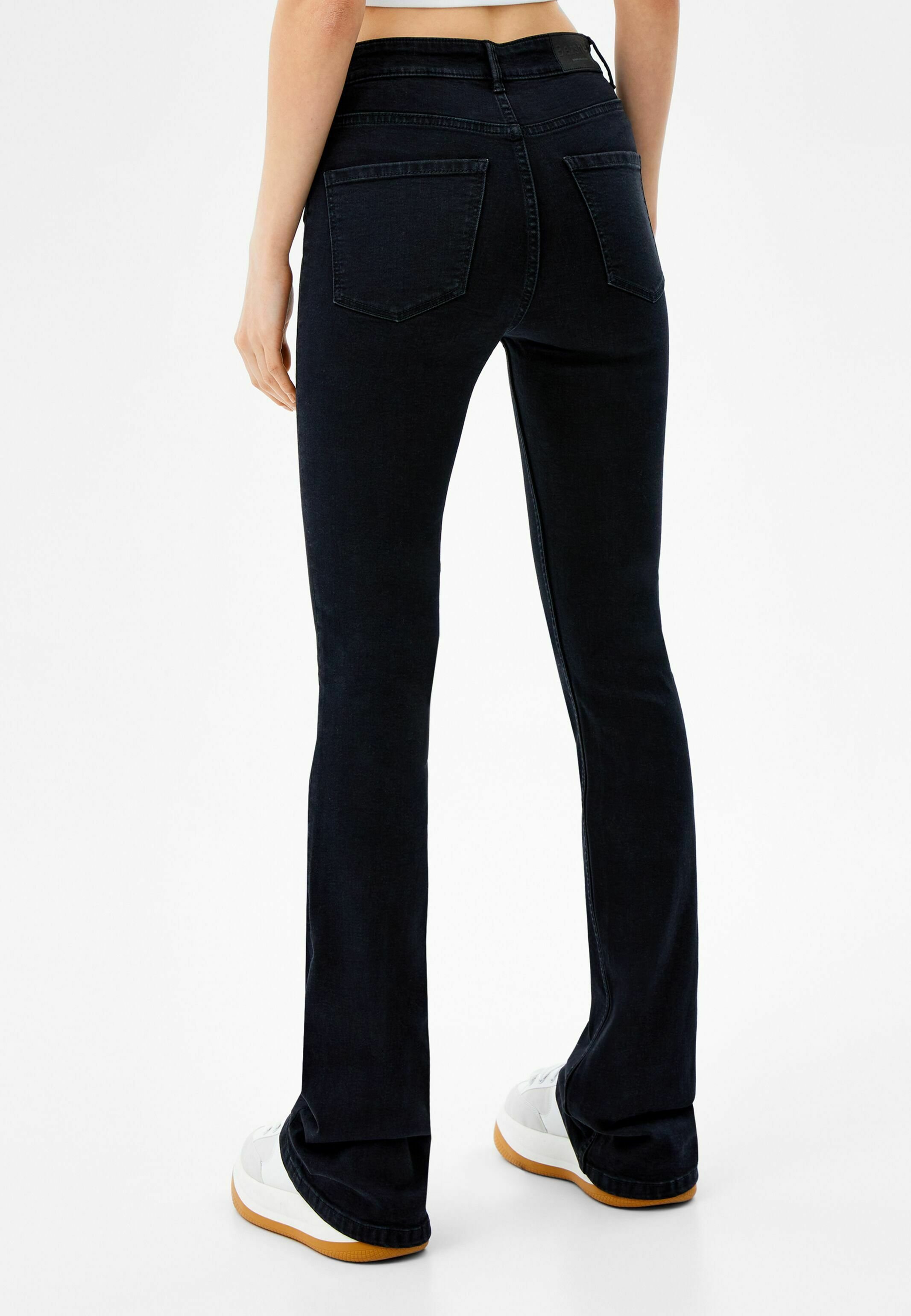 Bershka Bootcut jeans - black/zwart - Zalando.nl