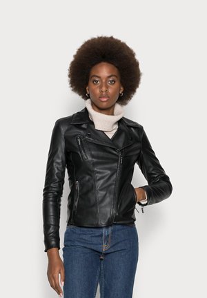 Faux leather jacket - black