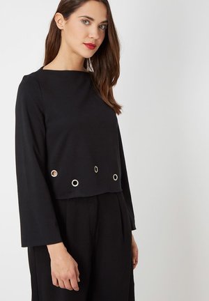 CON DETALLES METÁLICOS - Camiseta de manga larga - black