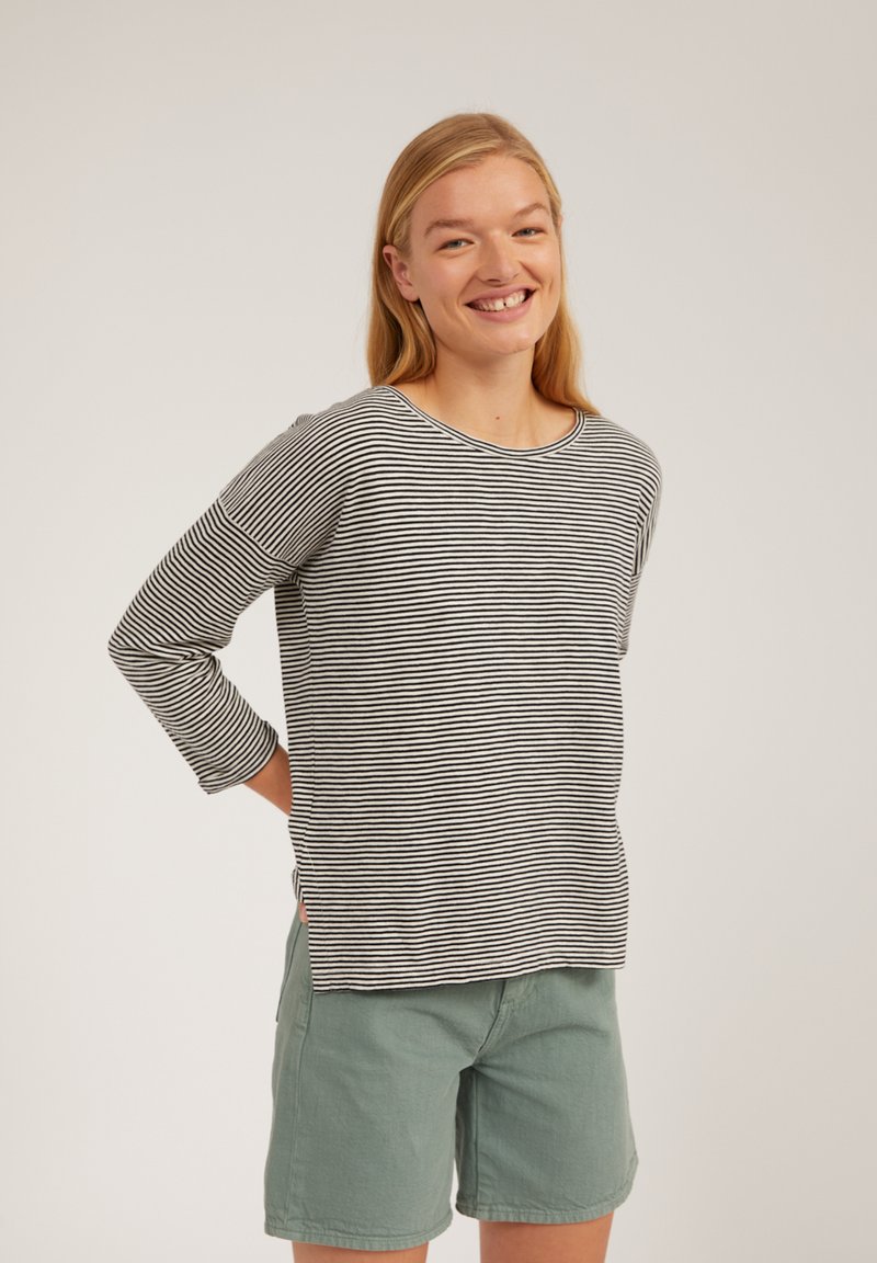 Damen T-Shirts | ARMEDANGELS SIAA Langarmshirt black-oatmilk/beige - EJ26104 Damen T-Shirts | ARMEDANGELS SIAA Langarmshirt black-oatmilk/beige - EJ26104