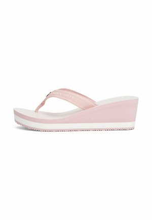 LOGO WEBBING - T-bar sandals - foggy pink