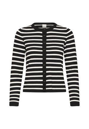 ICHI, IHLU ONECK CA - Gilet - black cloud dancer small strip