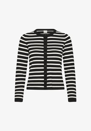 ICHI, IHLU ONECK CA - Gilet - black cloud dancer small strip