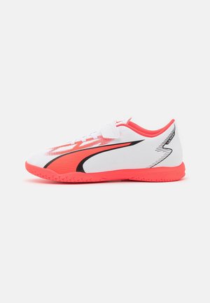 ULTRA PLAY IT JR UNISEX - Botines de fútbol sala - white/black/fire orchid