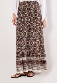 Apricot BATIK PRINT SMOCKED - Maxirock - brown