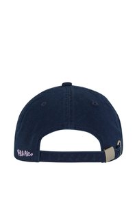 Tengerészeti pamut baseball sapka ívelt billentéssel és állítható pánttal. A hátsó részen pink színű hímzett "mega pico" szöveggel.