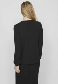 VILA MIT V-AUSSCHNITT - Långärmad tröja - black beauty