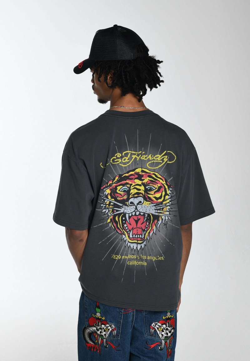 Ed Hardy MELROSE TIGER - Print T-shirt - charcoal