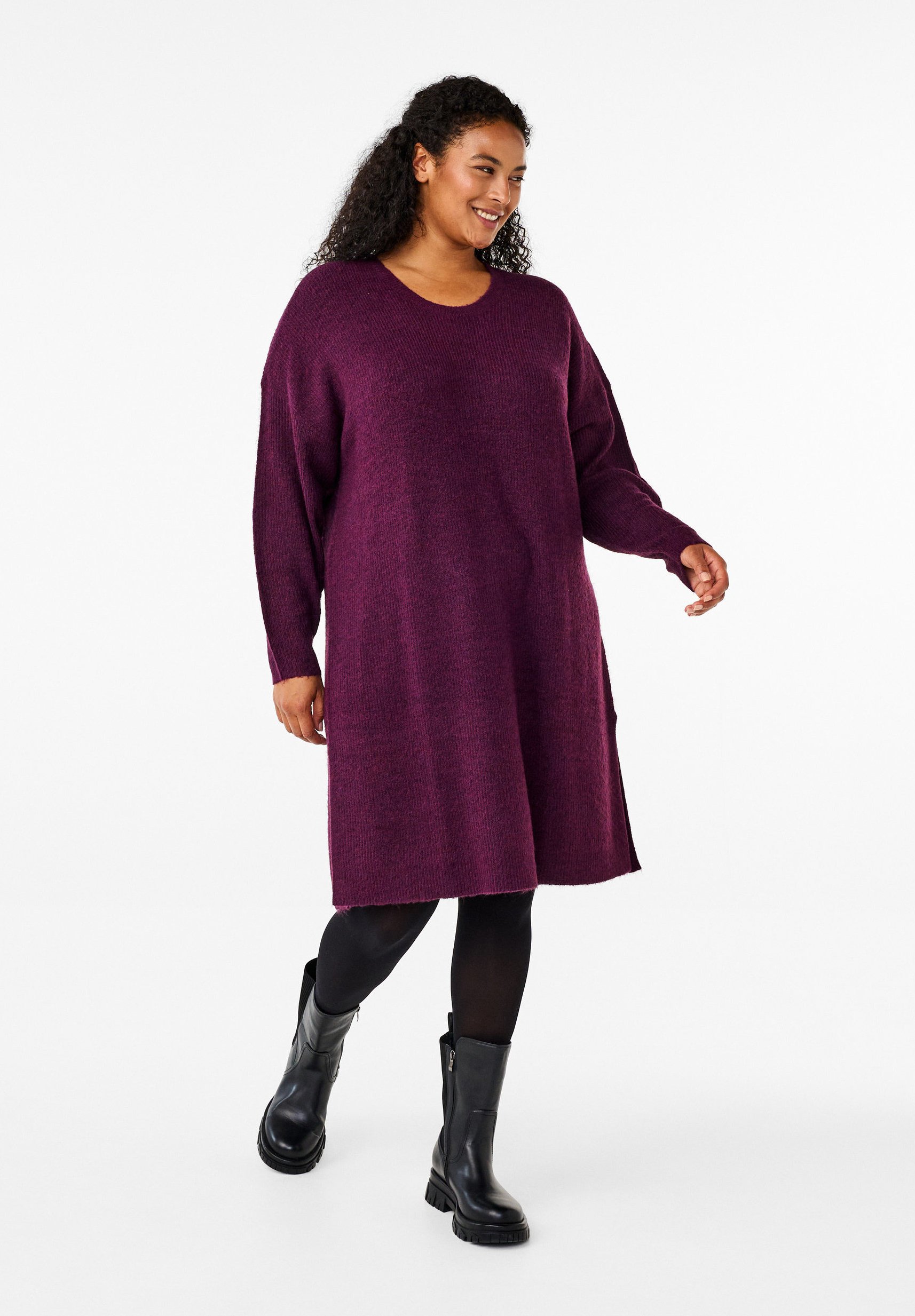 Zizzi LANGRMELIGES - Jumper dress - potent purple mel/dark purple - Zalando.ie Zizzi LANGRMELIGES - Jumper dress - potent purple mel/dark purple - Zalando.ie