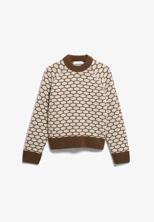 ARMEDANGELS, MULTI DOTS KNIT - Maglione - claystone melange-oatmilk