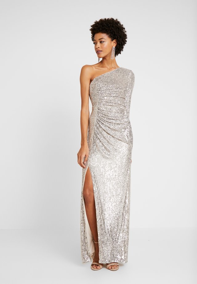 SEQUIN DRAPED GOWN - Festklänning - silver