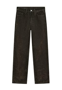 LOW-RISE STRAIGHT-LEG FLOCKING - Jean droit - khaki