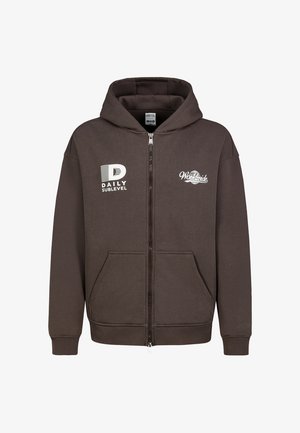 Sublevel, SUBLEVEL SWEATJACKE MIT BACKPRINT - Sweater met rits - dark-brown