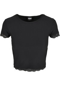 Urban Classics Ladies Cropped Lace Longsleeve | T-Shirt Donna Manica Lunga Pizzo | Vestibilità Slim Taglia Unica - 3